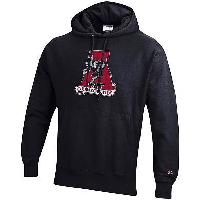 Men's Champion Black Alabama Crimson Tide Vault Logo Reverse Weave Pullover Hoodie