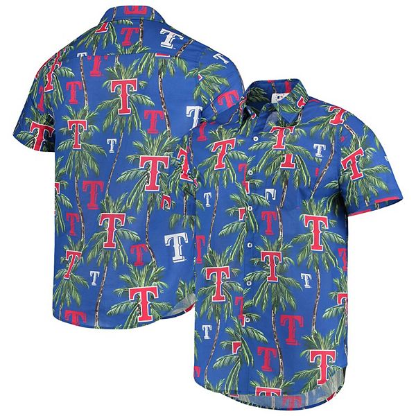 FOCO Texas Rangers Flamingo Button Up Shirt, Mens Size: M