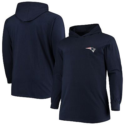 Men s Fanatics Branded Navy New England Patriots Big Tall Long Sleeve Hoodie T Shirt
