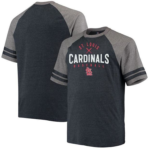 Men's Heathered Navy St. Louis Cardinals Big & Tall Two-Stripe