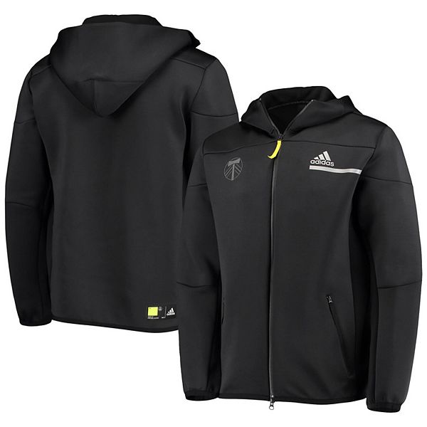 Men S Adidas Black Portland Timbers Zne Tri Blend Aeroready Full Zip Hoodie