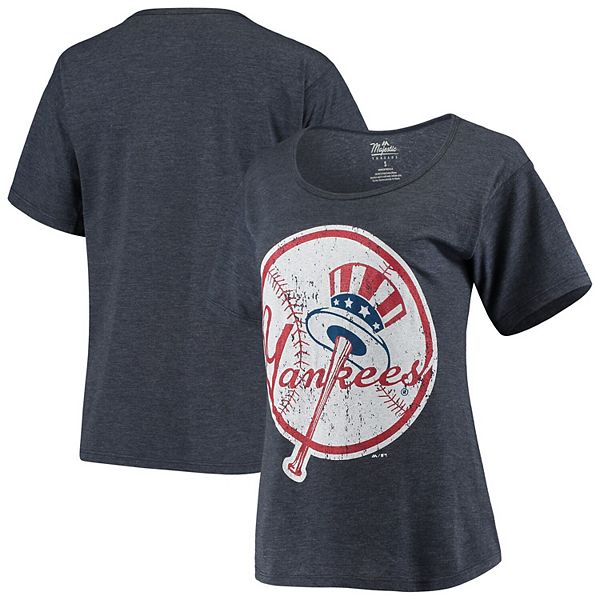 New York Yankees Majestic Threads Women's Tri-Blend Short Sleeve T