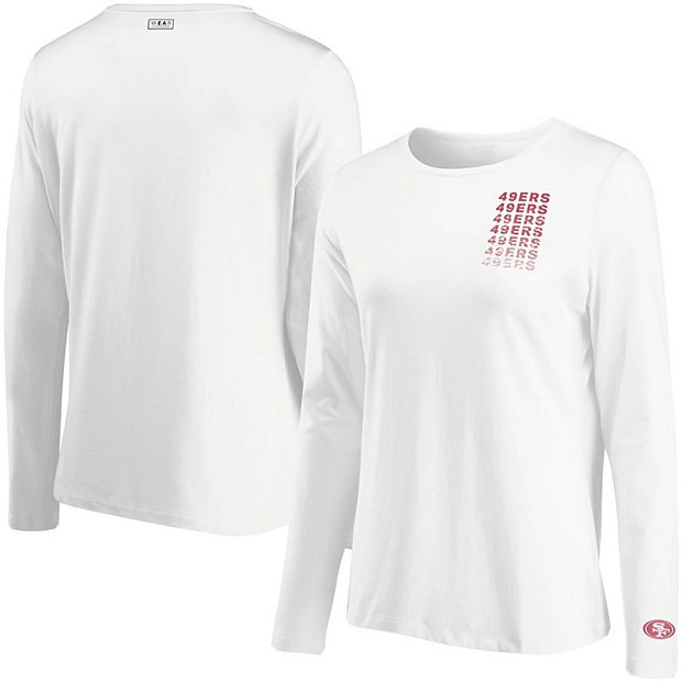 Women's WEAR by Erin Andrews White San Francisco 49ers Repeat Tri-Blend Long  Sleeve T-Shirt