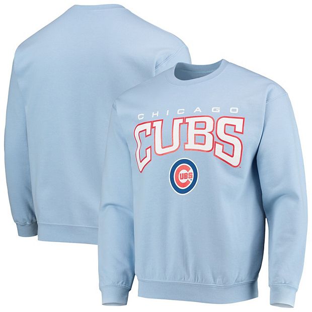 Men's Stitches Light Blue Chicago Cubs Team Pullover Sweatshirt