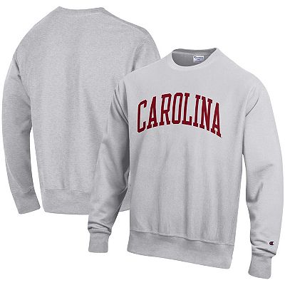 Men s Champion Heathered Gray South Carolina Gamecocks Arch Reverse Weave Pullover Sweatshirt