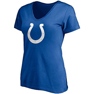 Women's Fanatics Branded Jonathan Taylor Royal Indianapolis Colts Player Icon Name & Number V-Neck T-Shirt