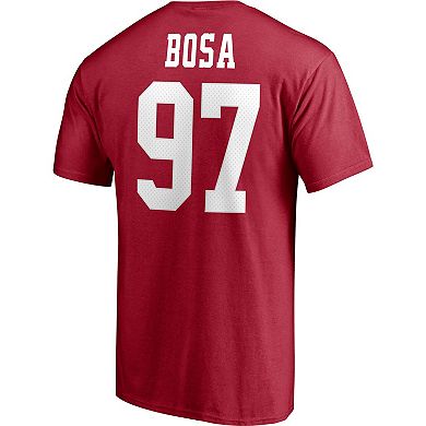 Men's Fanatics Branded Nick Bosa Scarlet San Francisco 49ers Player Icon Name & Number T-Shirt