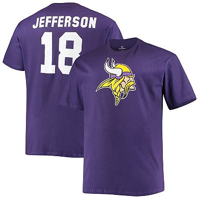 Men's Fanatics Branded Justin Jefferson Purple Minnesota Vikings Big & Tall Player Name & Number T-Shirt