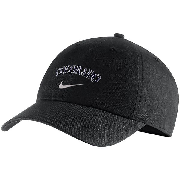Men's Nike Black Colorado Rockies Wordmark Heritage 86 Adjustable Hat