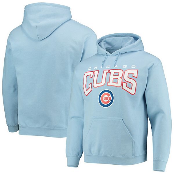 Men's Stitches Light Blue Chicago Cubs Team Logo Pullover Hoodie