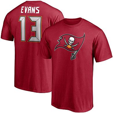 Men's Fanatics Branded Mike Evans Red Tampa Bay Buccaneers Player Icon Name & Number T-Shirt