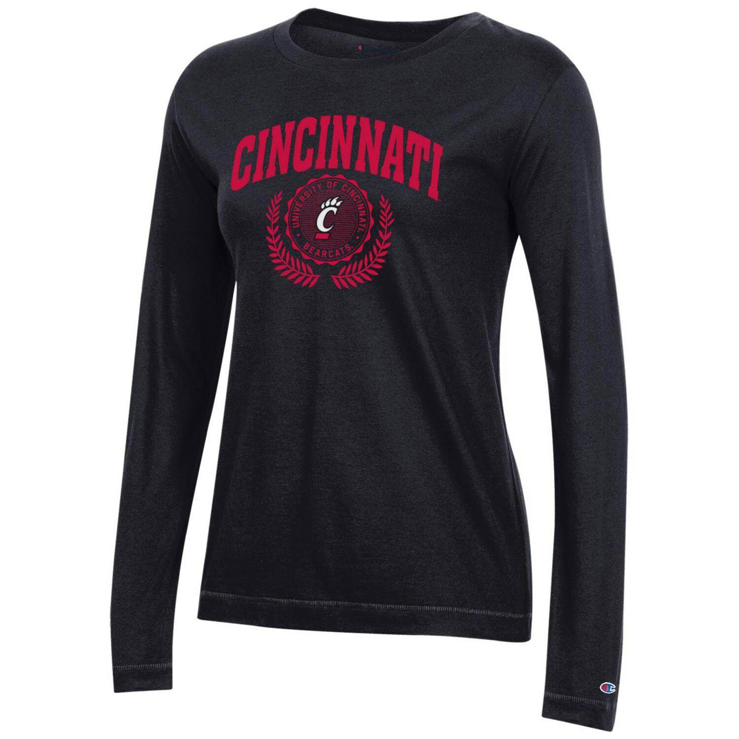 Men's Champion Gray Cincinnati Bearcats Icon Logo Basketball Jersey Long  Sleeve T-Shirt