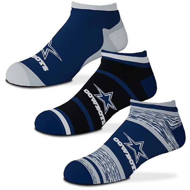 Youth For Bare Feet Dallas Cowboys 3-Pack Cash Ankle Socks