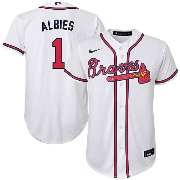 Lids Ozzie Albies Atlanta Braves Nike Youth Alternate Replica Player Jersey  - White