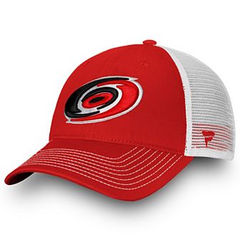 Men's Fanatics Branded Red Carolina Hurricanes Core Primary Logo Trucker Snapback Hat