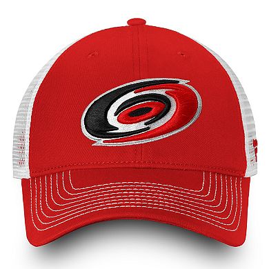 Men's Fanatics Branded Red/White Carolina Hurricanes Core Primary Trucker Snapback Hat
