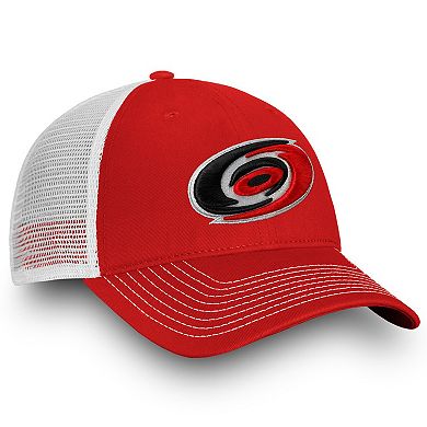 Men's Fanatics Branded Red/White Carolina Hurricanes Core Primary Trucker Snapback Hat