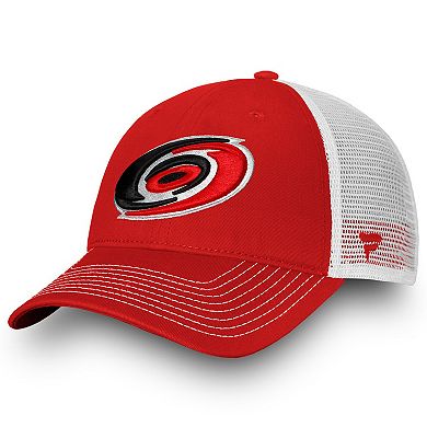 Men's Fanatics Branded Red/White Carolina Hurricanes Core Primary Trucker Snapback Hat