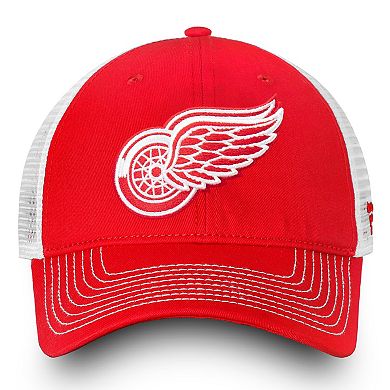 Men's Fanatics Branded Red Detroit Red Wings Core Primary Logo Trucker Snapback Hat