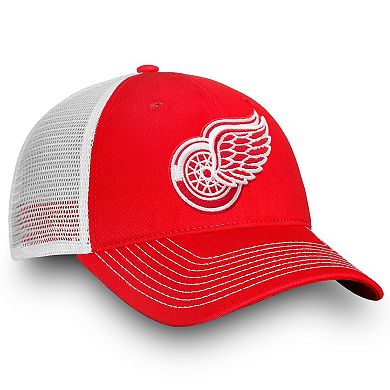Men's Fanatics Branded Red Detroit Red Wings Core Primary Logo Trucker Snapback Hat