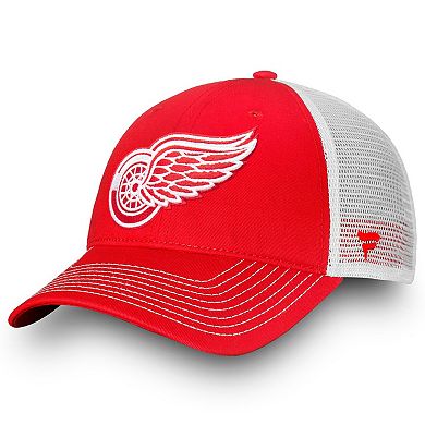 Men's Fanatics Branded Red Detroit Red Wings Core Primary Logo Trucker Snapback Hat