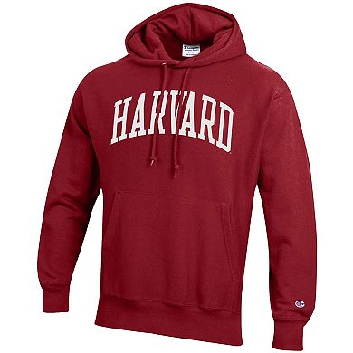Men's Champion Crimson Harvard Crimson Team Arch Reverse Weave Pullover Hoodie