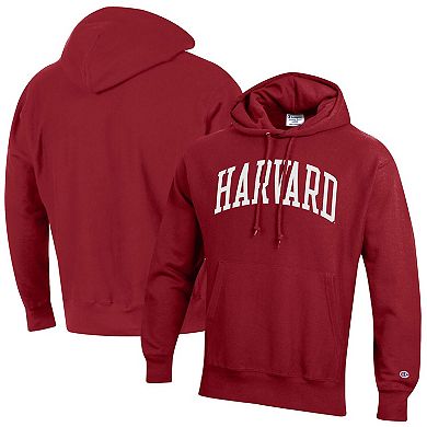 Men's Champion Crimson Harvard Crimson Team Arch Reverse Weave Pullover Hoodie