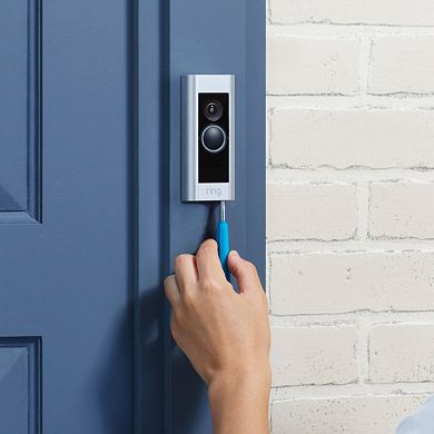 Ring - Wired Doorbell Plus Smart Wi-Fi Video Doorbell - Satin Nickel