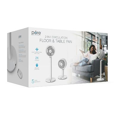 Pure Enrichment 2-in-1 Circulating Floor & Desk Fan