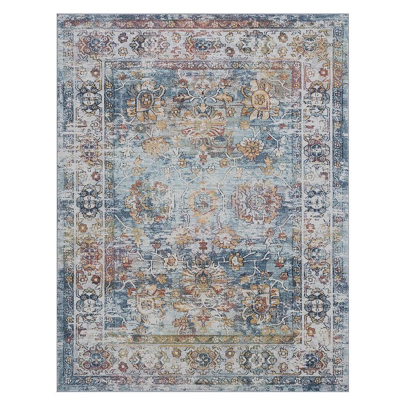 KHL Rugs Kamryn Traditional Ornate Area Rug, Beig/Green, 8Ft Rnd