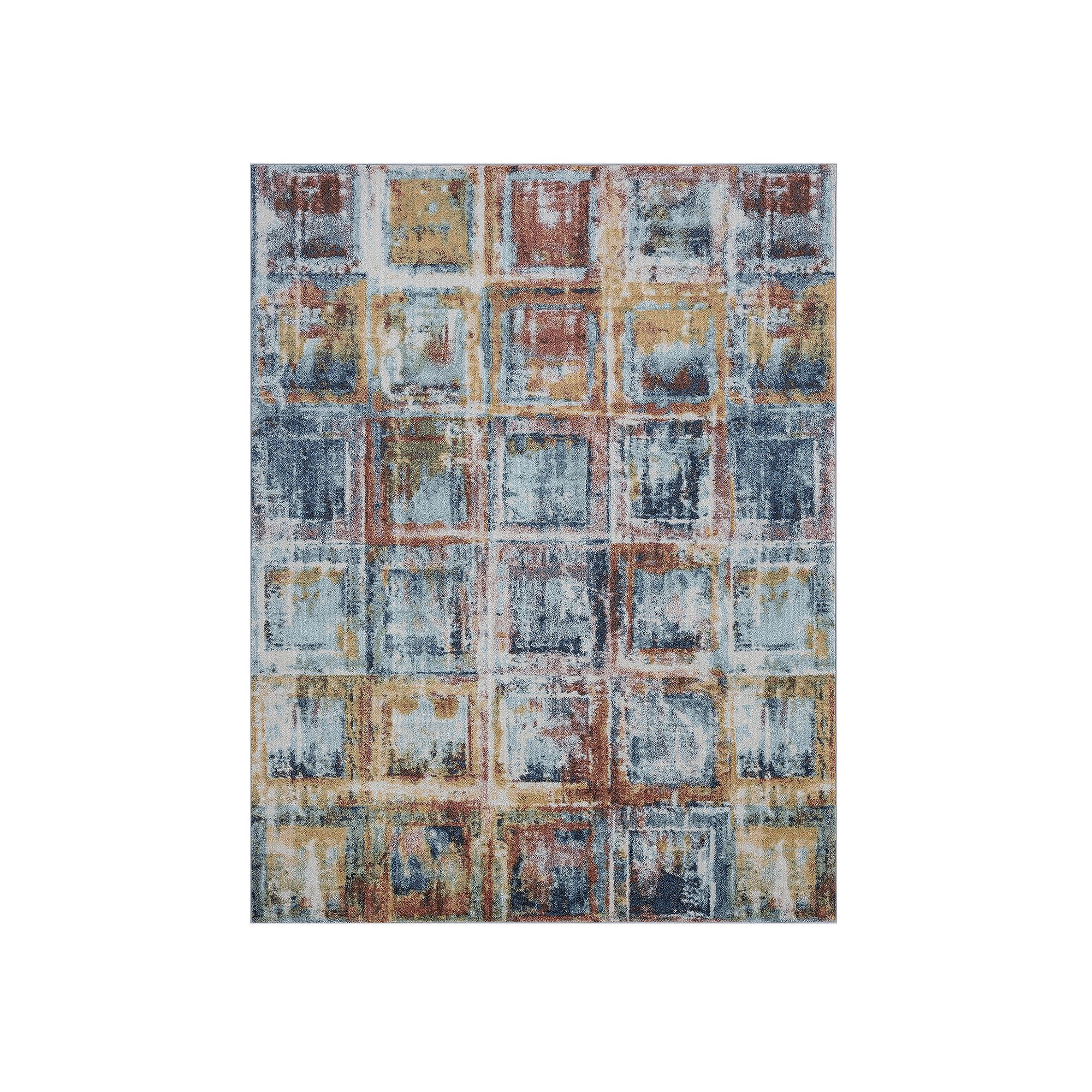 KHL Rugs Rowan Contemporary Abstract Area Rug, Blue
