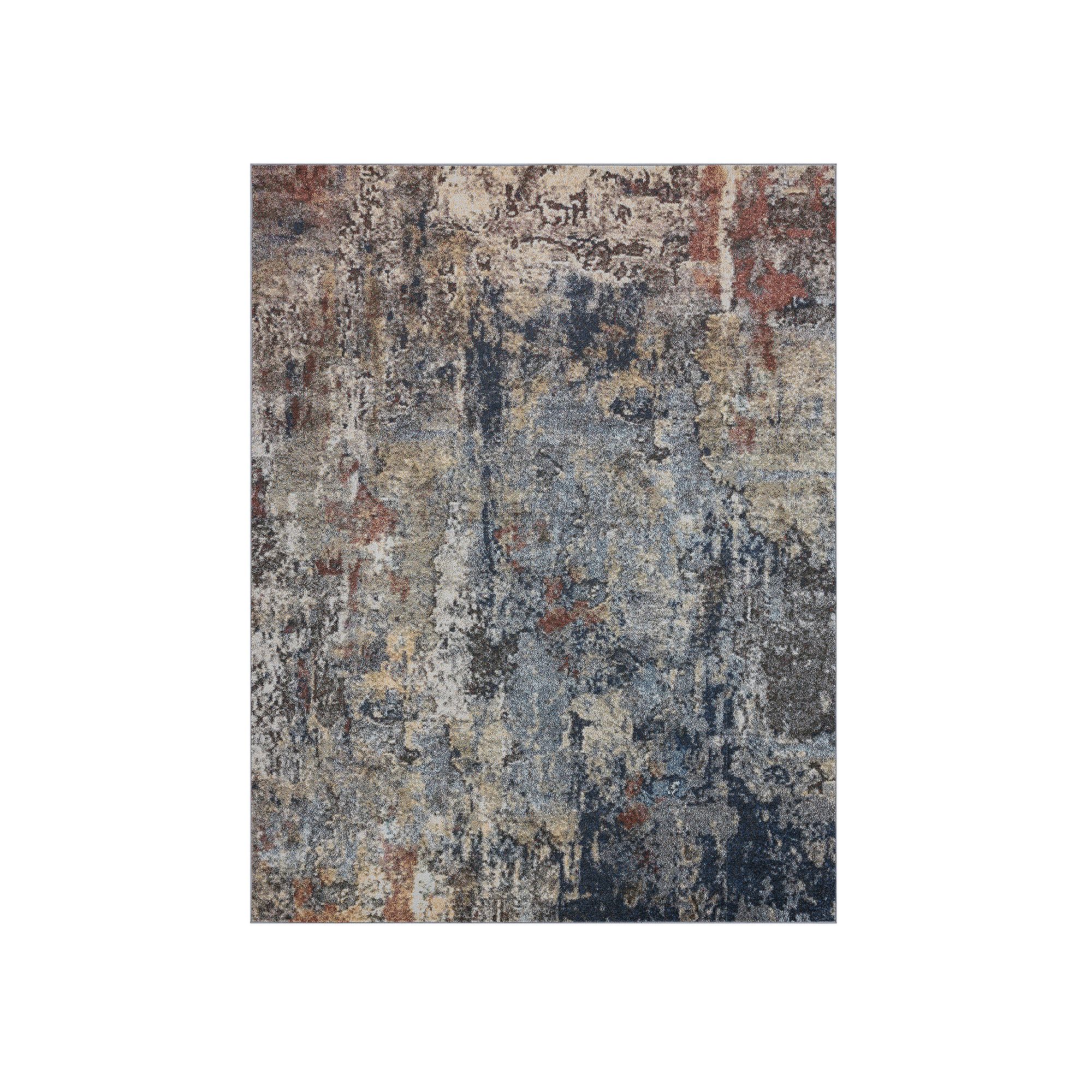 KHL Rugs Billings Contemporary Abstract Area Rug, Blue