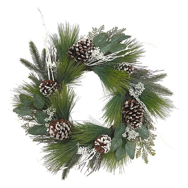 St. Nicholas Square® Frosted Pinecone Artificial Wreath