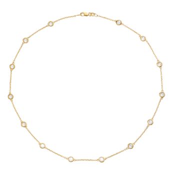 Sterling Silver 2 Carat T.W. Diamond Station Necklace