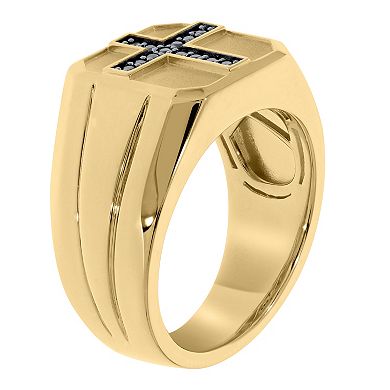 Men's 1/6 Carat T.W. Black Diamond Cross Ring