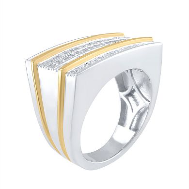 Men's 14k Gold Over Silver 1/2 Carat T.W. Diamond Ring