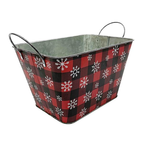 St. Nicholas Square® Buffalo Plaid Galvanized Bucket