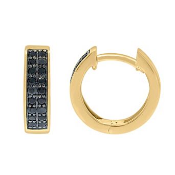 Irena Park Men's Sterling Silver 1/3 Carat T.W. Diamond Hoop Earrings