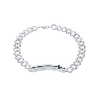 Irena Park Men's Sterling Silver 1/4 Carat T.W. Diamond Cross ID Bracelet