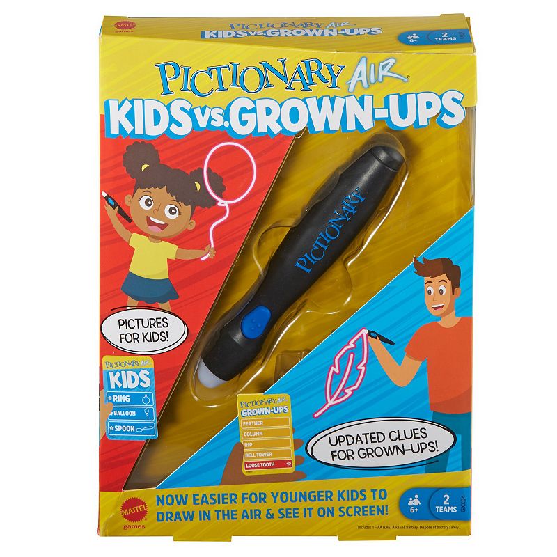 Mattel Pictionary Air Kids vs. Grown-Ups Game, Multicolor