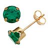 Pure Gem Collection 10k Gold 6 mm Lab-Created Emerald Stud Earrings