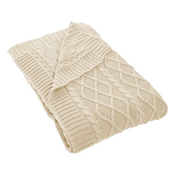 Modern Threads Oversized Cable Knit Diamond Throw
