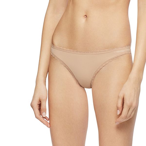 Calvin Klein Women's Sleek Model Thong Panty, Bare, Medium: Buy