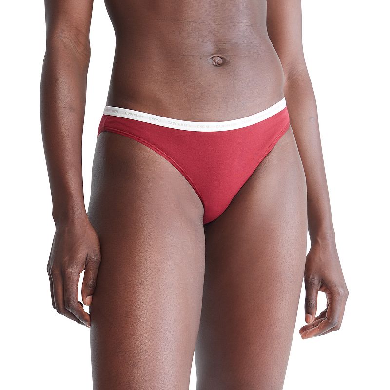 Womens Calvin Klein CK One Thong Panty QD3783, Size: Small, Dark Red