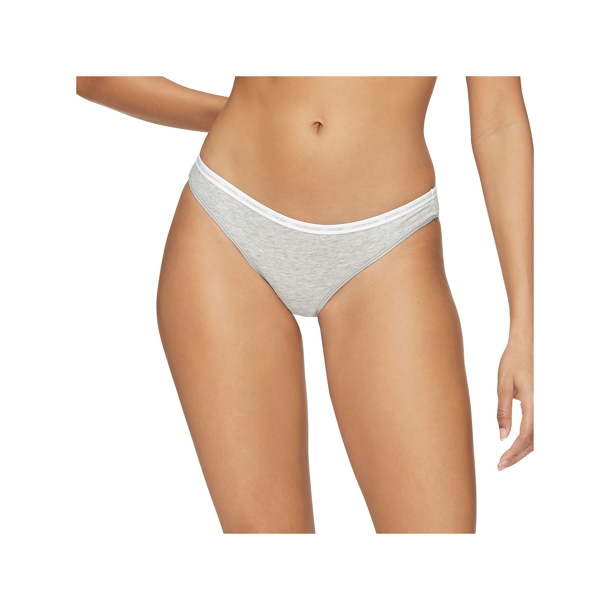 Womens Calvin Klein CK One Bikini Panty QD3785, Size: XS, Grey Gray