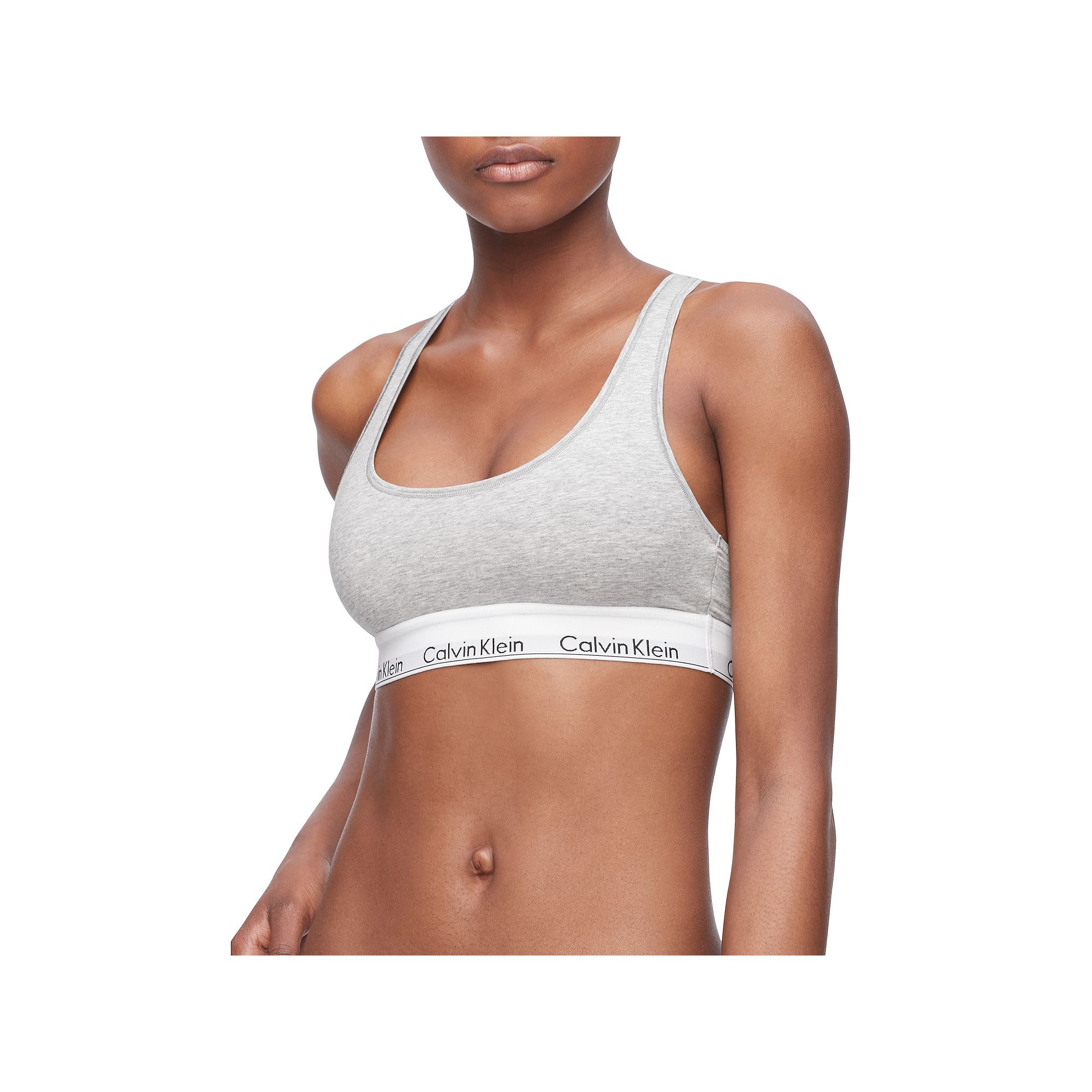 Calvin Klein Modern Cotton Unlined Bralette F3785, Womens, Size: XS, Grey 