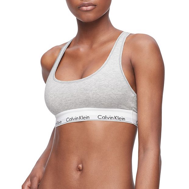 Calvin Klein Modern Structure unlined bralette with flexi wire support in  gray