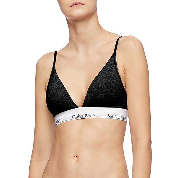 Calvin Klein Women s Modern Cotton Lightly Lined Triangle Bralette Black L