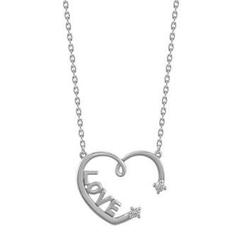 OLIVIA AND HARPER Sterling Silver "Love" Heart Necklace