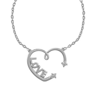 Sterling Silver "Love" Heart Necklace